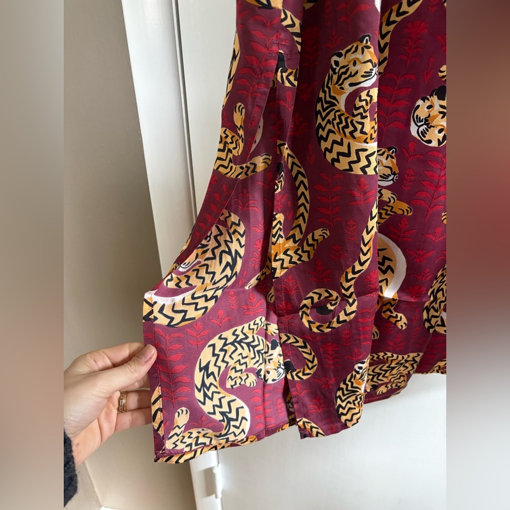 PrintFresh Twisted Tiger - Eco Satin Chic To Sleep Nightie - Merlot - Picture 7 of 9